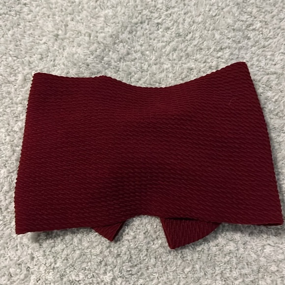 🔴 $3 - XL Maroon Headband Bow NWT - Picture 4 of 5